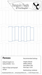 Design sheet of a fence design with grid lines and specifications.