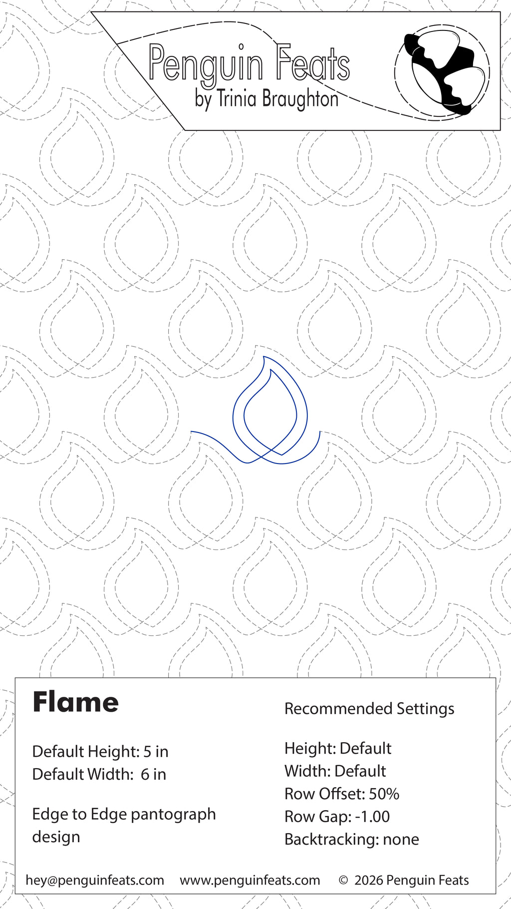 Flame Digital Quilting Design