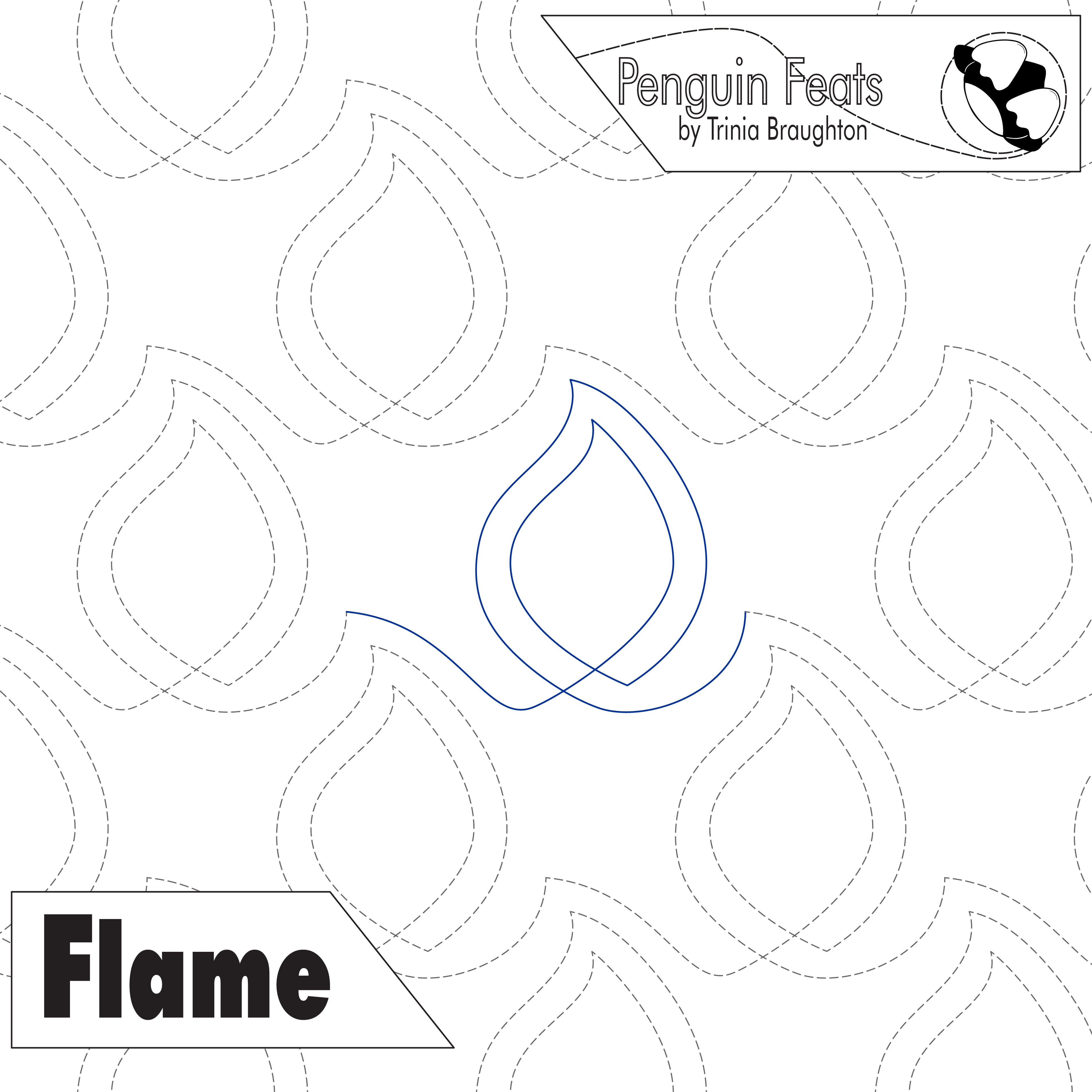 Flame Digital Quilting Design