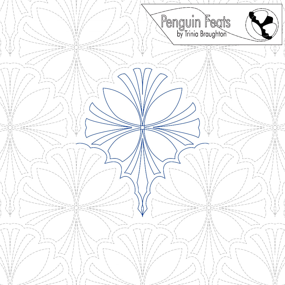 Design of a snowflake with 'Penguin Feats' branding at the top.