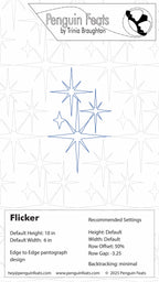 Penguin Feats star design with technical specifications on a white background