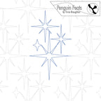 Blue star designs on a white background with 'Penguin Feats' branding.