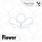 Outline of a flower design with 'Penguin Feats' branding at the top.