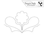 Black and white outline of a cloud with heart-shaped wings, featuring 'Penguin Feats' branding.