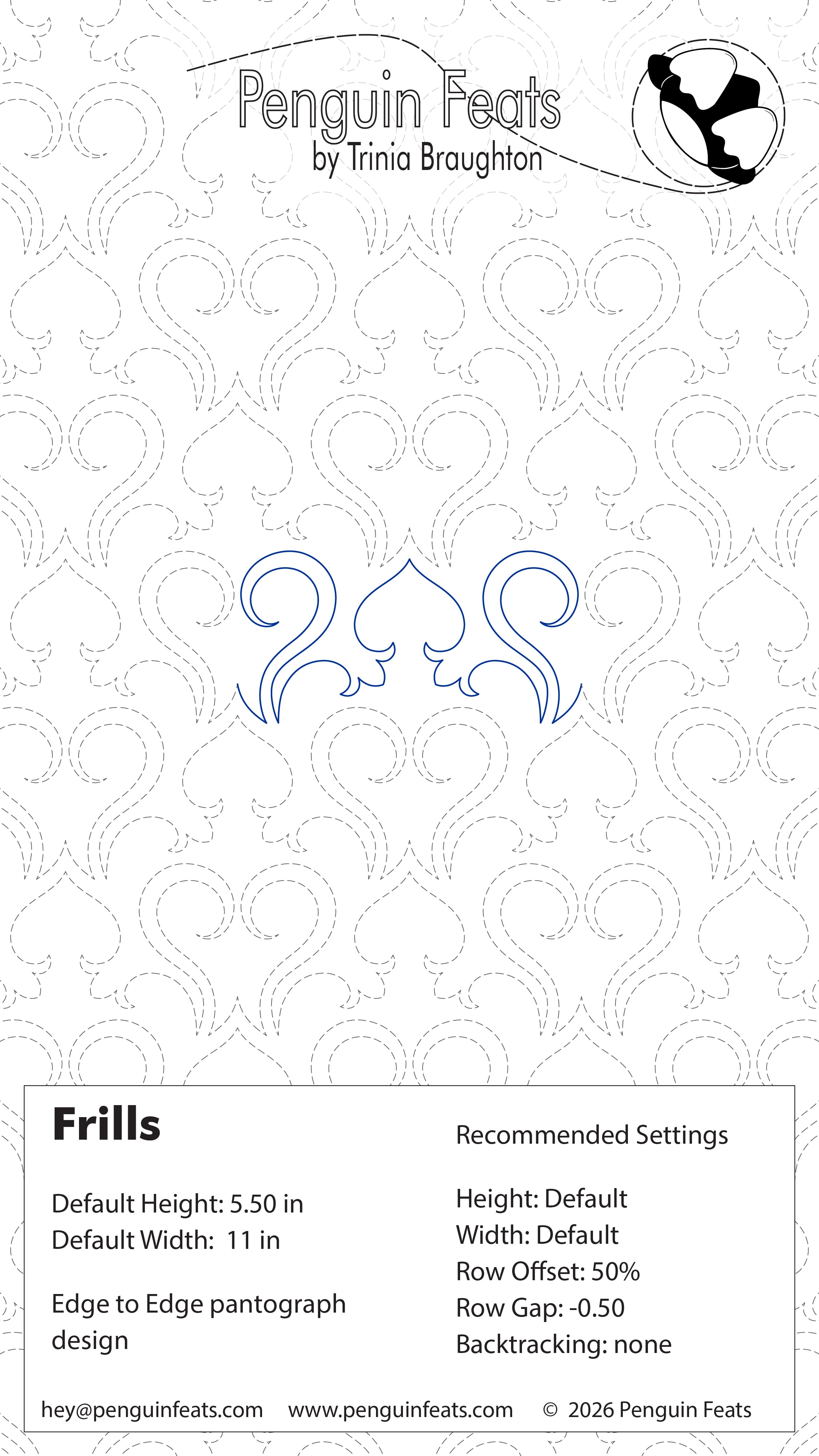 Frills Digital Quilting Design