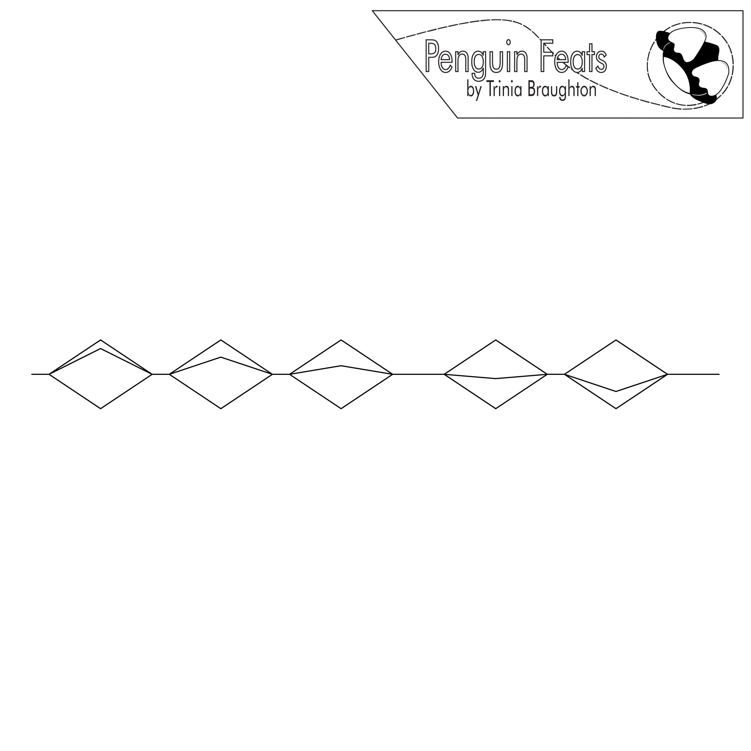 Black line drawing of gems on a line 
