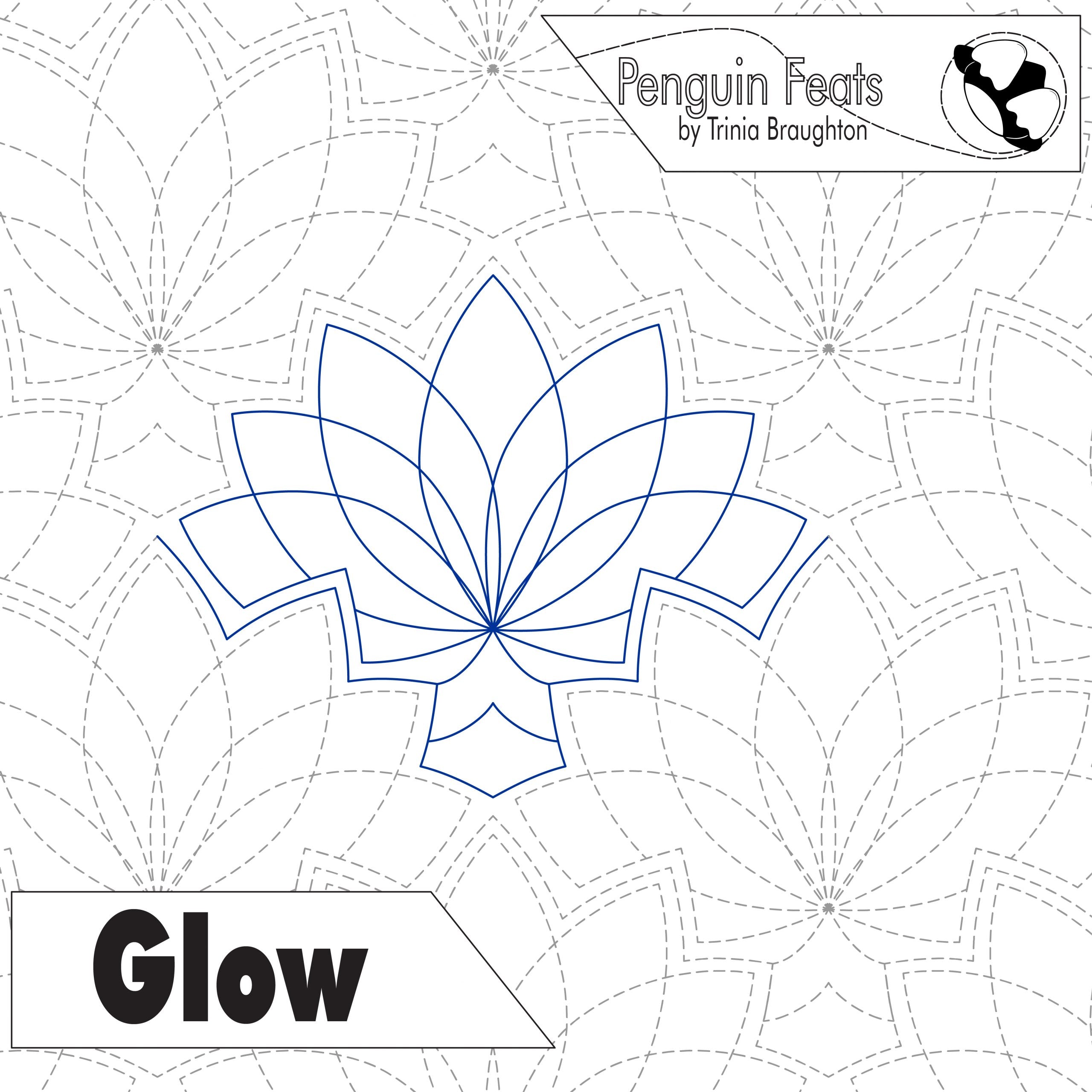 Blue geometric design on a white background with 'Penguin Feats' branding.