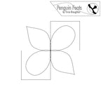 Black and white outline of a four-leaf clover with 'Penguin Feats' branding at the top.