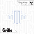 Grille design with 'Penguin Feats' branding on a white background