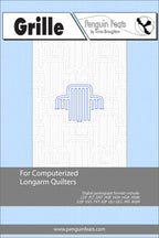 Design sheet of Grille  for computerized longarm quilters with a blue and gray background