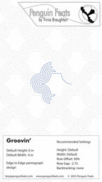 Penguin Feats by Trinia Braughton pattern design with wavy lines on a white background