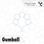 Pattern of interlocking circles with 'Penguin Feats' and 'Gumball' text on a white background.