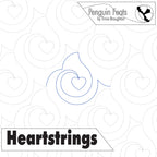 Pattern of hearts and circles with 'Penguin Feats' and 'Heartstrings' text on a white background.