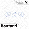 Patterned background with blue heart shapes and 'Penguin Feats' branding.