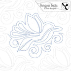humming bird design in blue line with 'Penguin Feats' branding on a white background