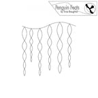 Black and white line drawing of wavy lines on a white background with 'Penguin Feats' branding.