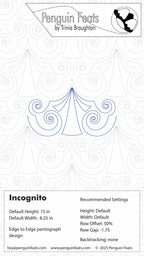 Design of a tent with decorative elements on a white background, featuring the brand 'Penguin Feats' at the top.