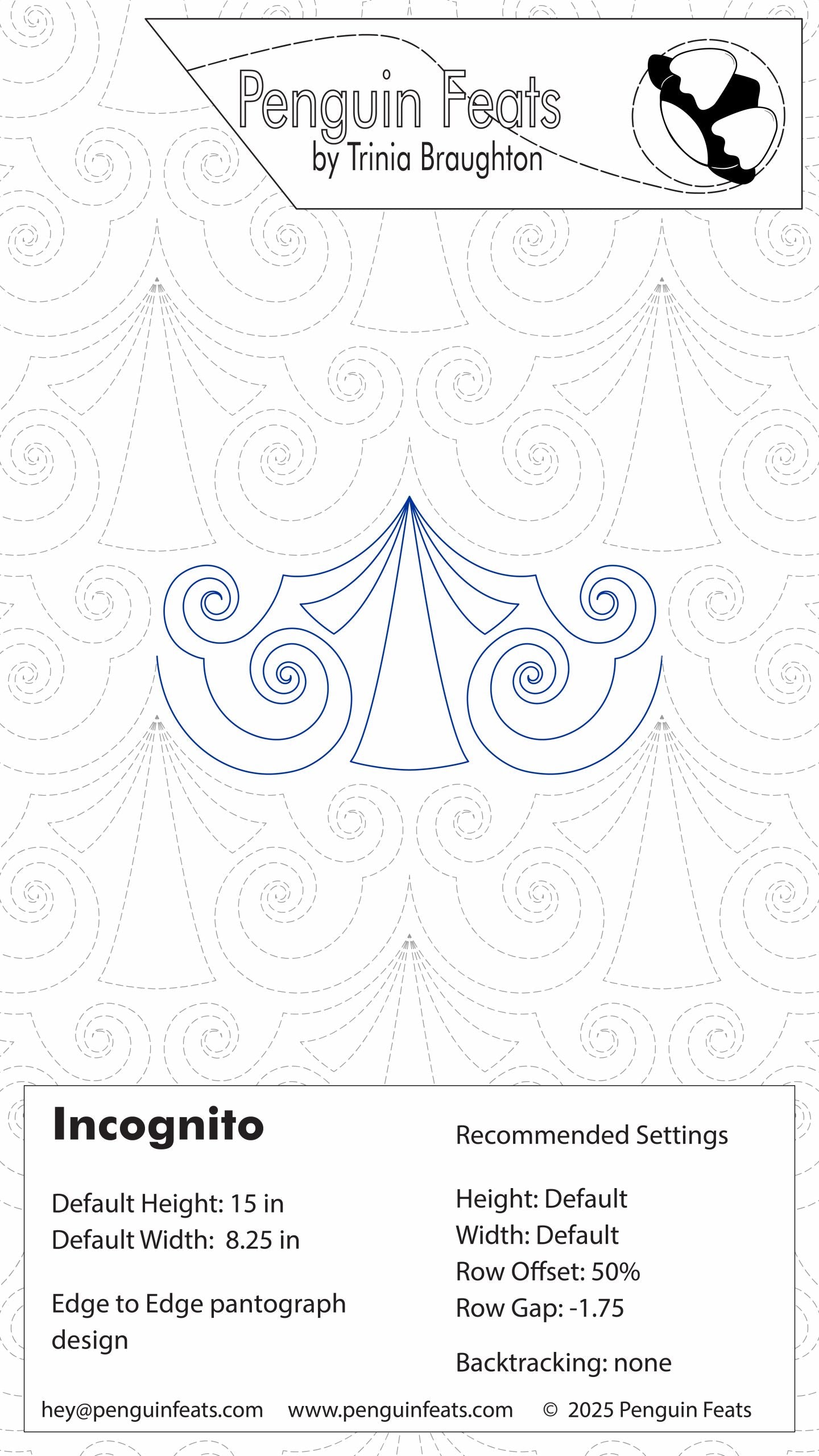 Design of a tent with decorative elements on a white background, featuring the brand 'Penguin Feats' at the top.