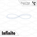 Quilting design with 'Infinite' text and 'Penguin Feats' branding.