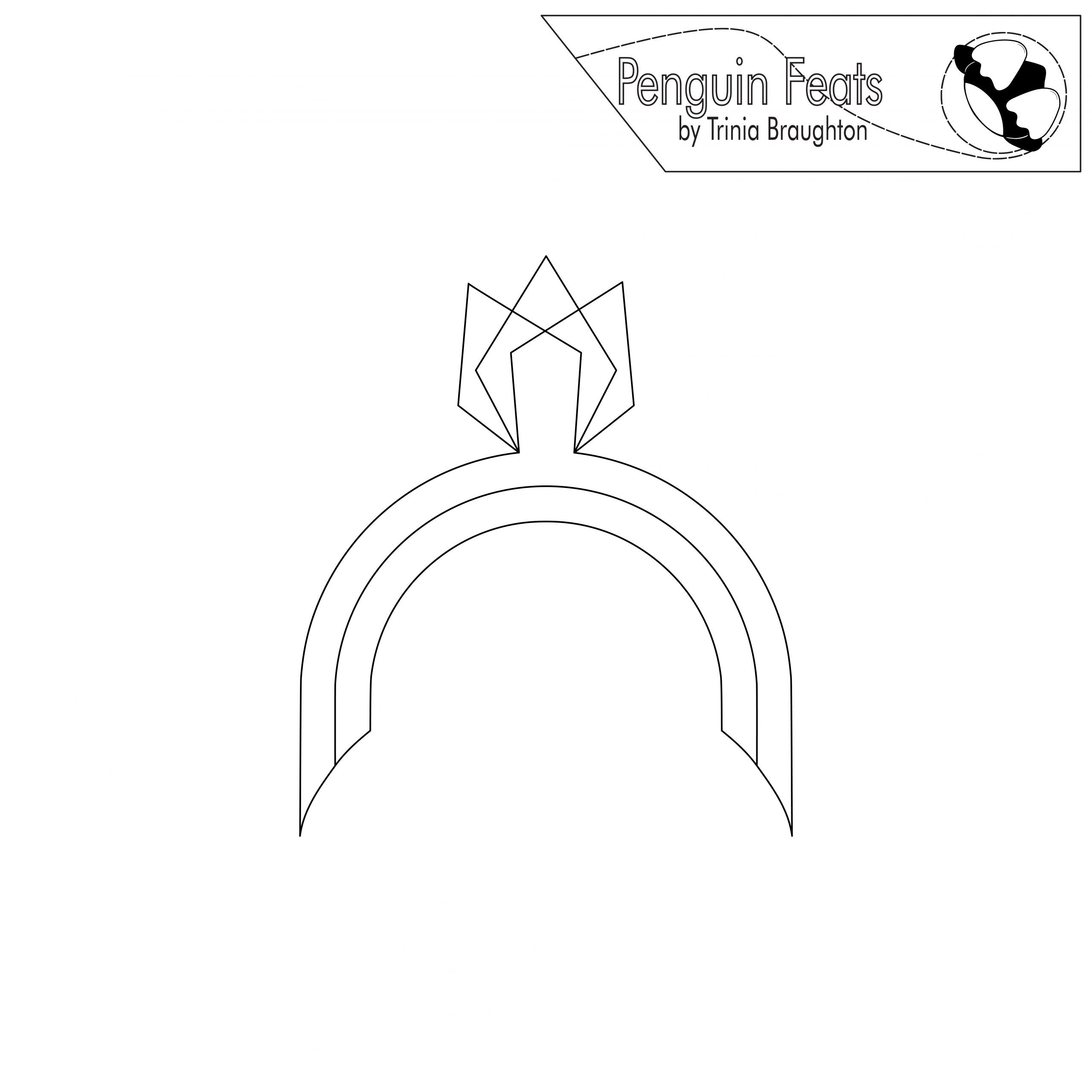 Outline of a crown on a white background with 'Penguin Feats by Trinia Braughton' at the top.