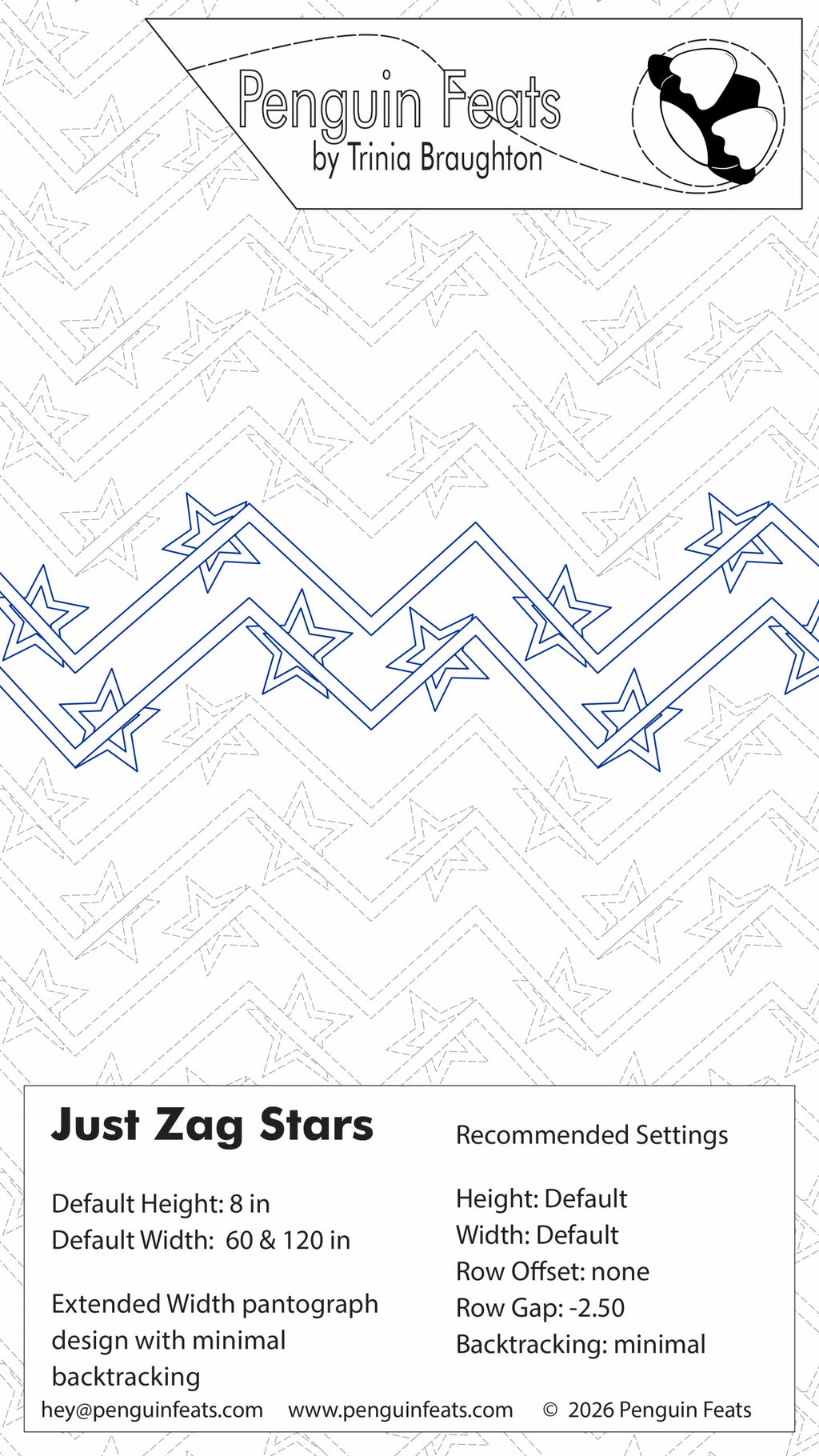 Just Zag Stars Digital Quilting Design