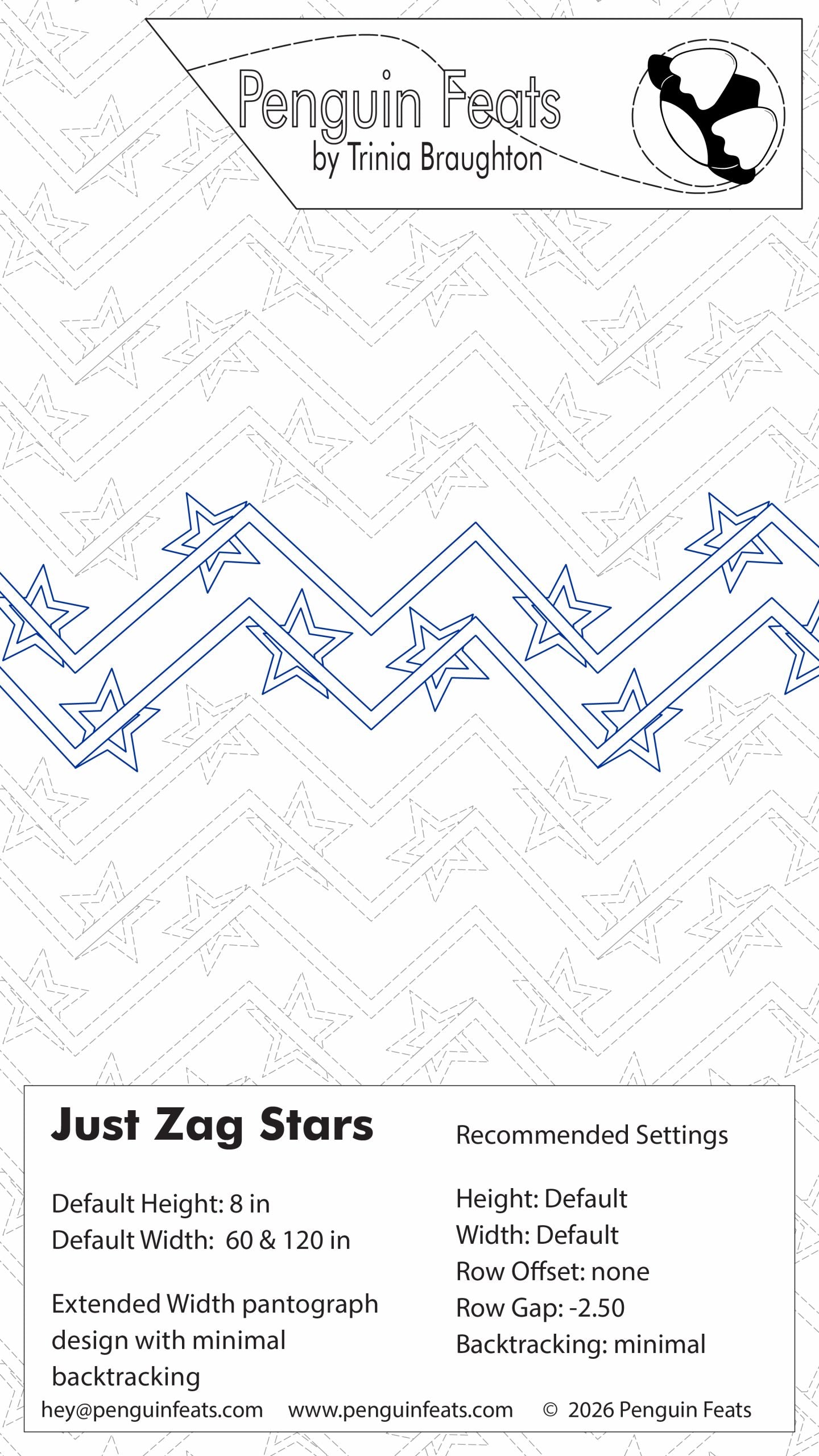 Just Zag Stars Digital Quilting Design