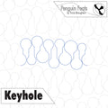 Outline of a keyhole shape with 'Penguin Feats' branding at the top.