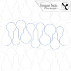 Pattern of overlapping keyhole designs with 'Penguin Feats' branding at the top.