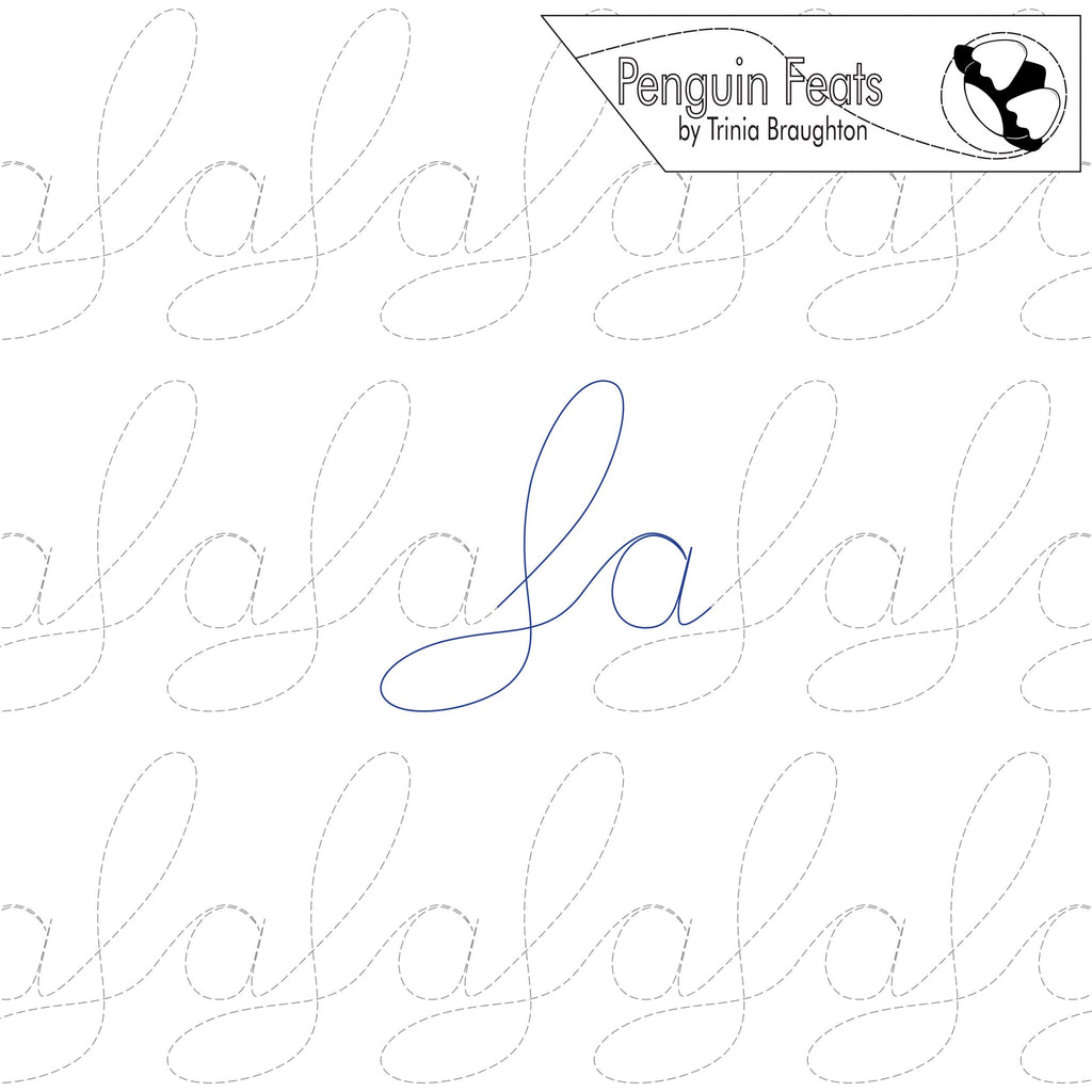 Scripted LaLa text with 'Penguin Feats' logo and name at the top right corner on a white background.