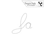 Signature-style 'lala' with 'Penguin Feats by Trina Braughton' logo at the top.