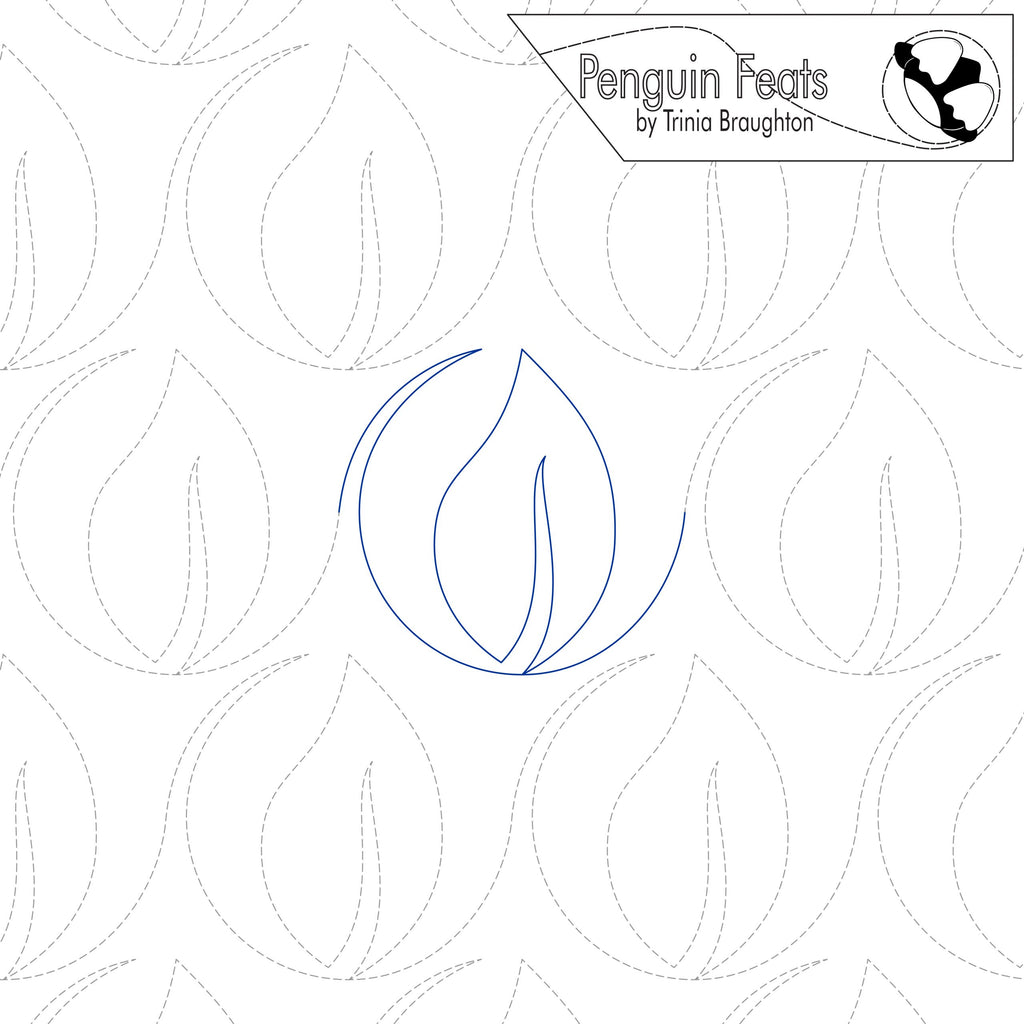 Outline of a leaf on a white background with 'Penguin Feats' branding.
