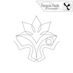 Black and white geometric design with 'Penguin Feats' logo at the top