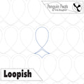 Patterned background with 'Penguin Feats' and 'Loopish' text, featuring a logo.