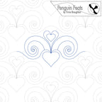 Design of hearts and swirls with 'Penguin Feats' branding at the top.