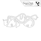 Black and white line drawing of a stylized leafy vine with 'Penguin Feats by Trinia Braughton' logo above.