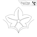 Black and white outline of a flower with 'Penguin Feats' branding at the top.