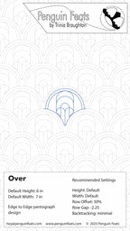 Penguin Feats Over pattern with design details and branding information.
