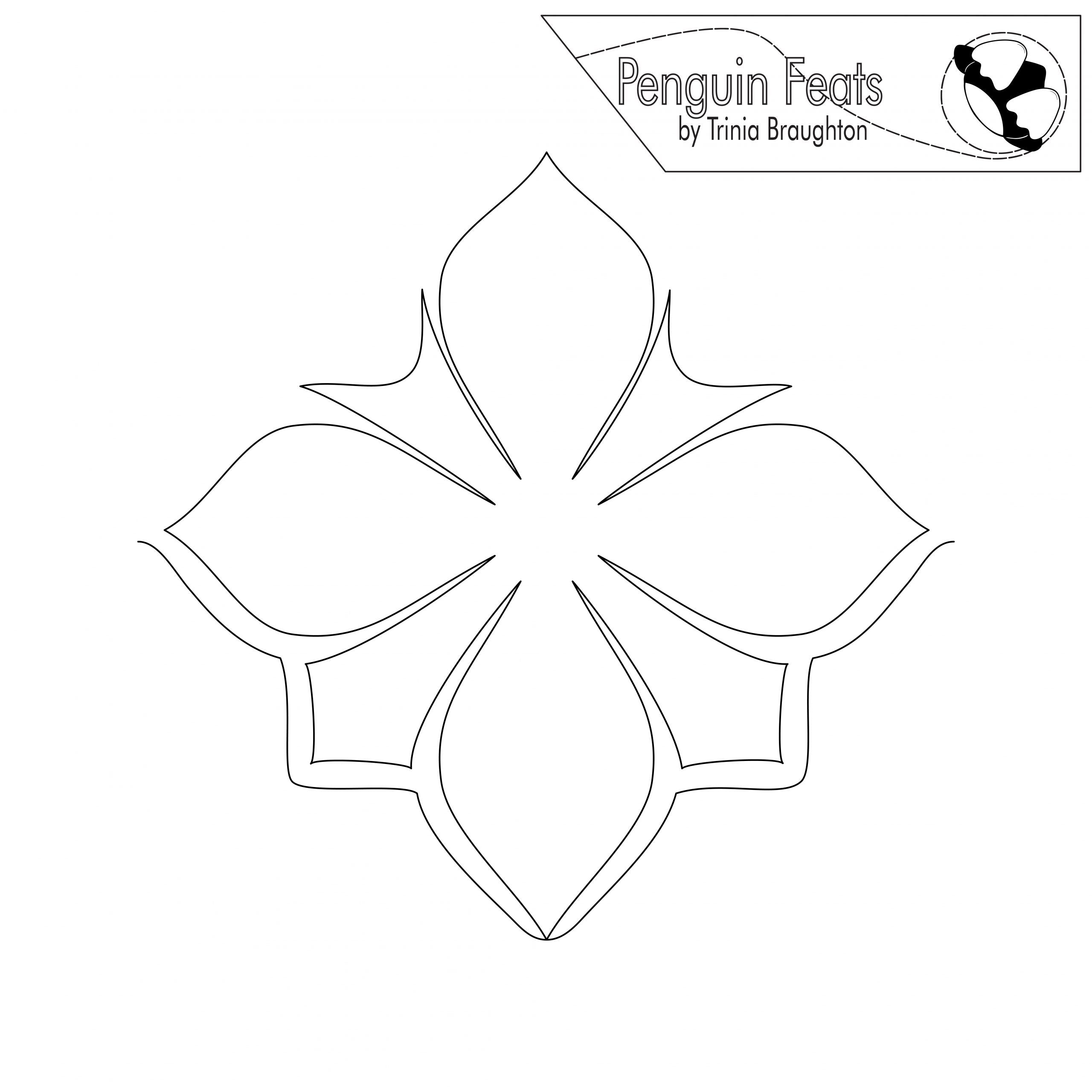 Black and white snowflake design with 'Penguin Feats' branding at the top.