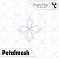 Quilting design pattern with 'Petalmesh' and 'Penguin Feats' branding.