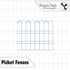 Design of a picket fence with 'Penguin Feats' branding at the top.