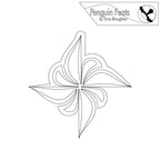 Decorative line drawing of a star-like shape with 'Penguin Feats' branding at the top.