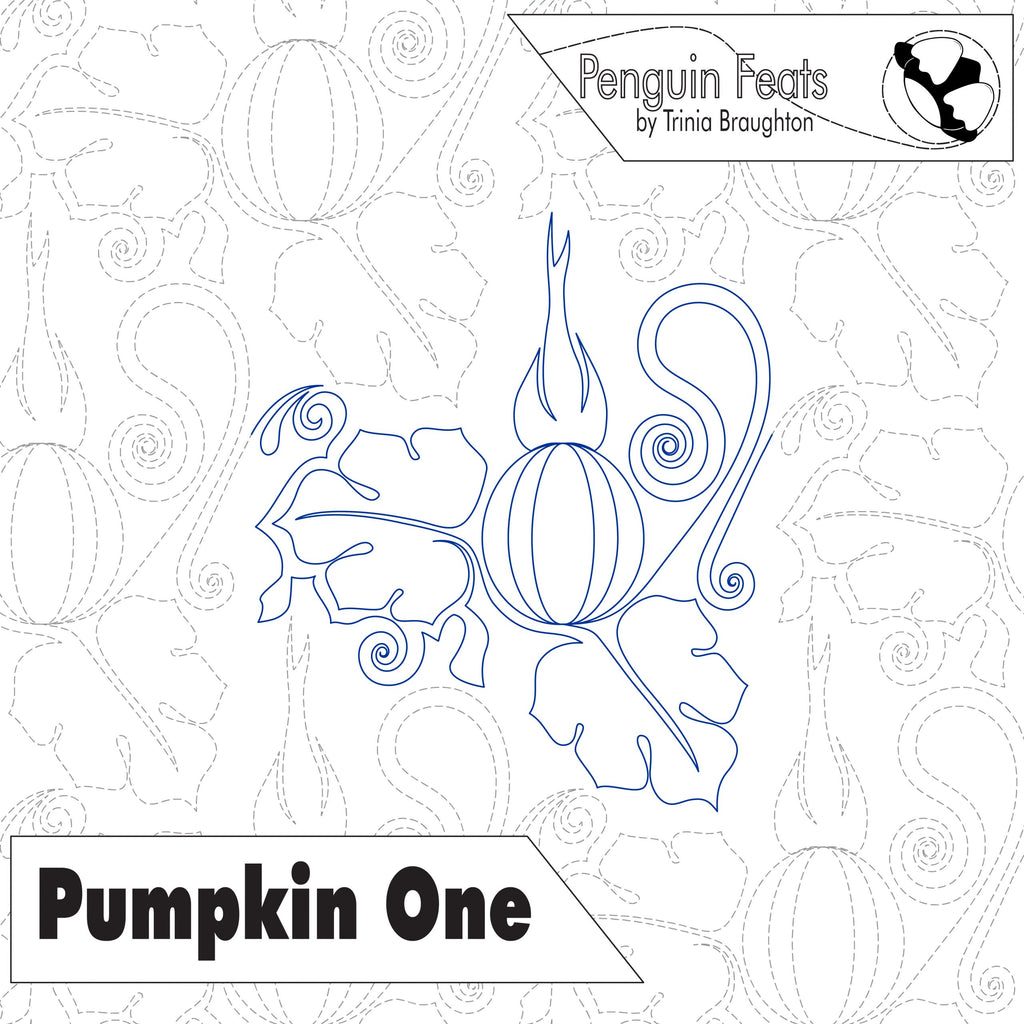 Outline of a pumpkin with 'Penguin Feats' branding on a white background.