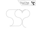 Outline of a heart with an echo and 'Penguin Feats' logo at the top