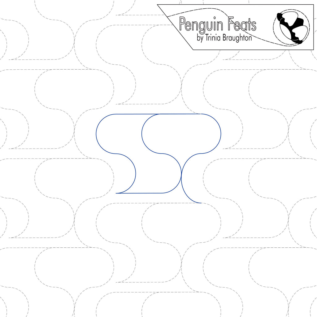Outline of a tube shapes on a white background with 'Penguin Feats' branding.