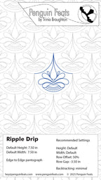 Penguin Feats by Trinia Braughton pattern with 'Ripple Drip' design and settings on a white background