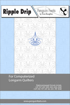 Pattern sheet for 'Ripple Drip' by Penguin Feats with a blue and white design.