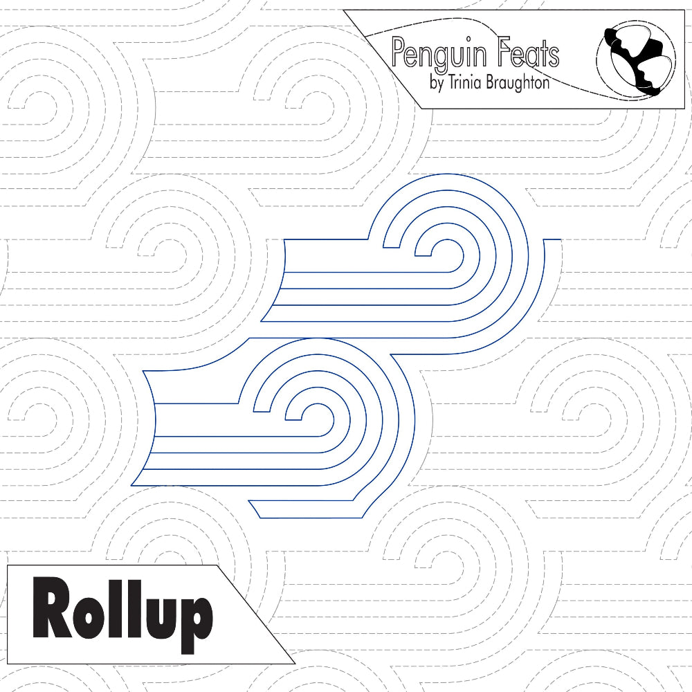 Design with geometric patterns and text on a white background