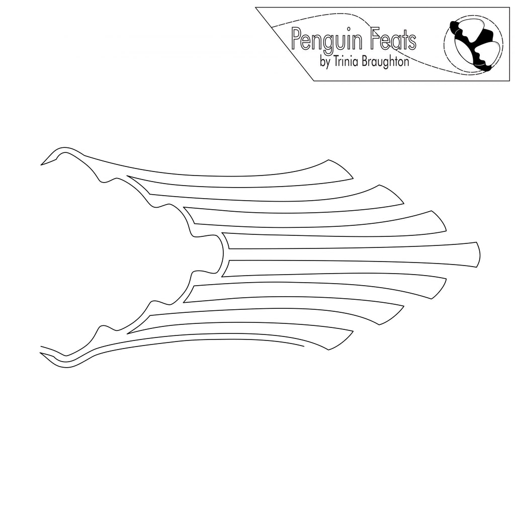 Outline of horizontal lines with movement with 'Penguin Feats  logo at the top.