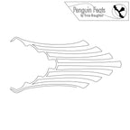 Outline of horizontal lines with movement with 'Penguin Feats  logo at the top.