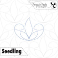 Outline of a seedling on a patterned background with 'Penguin Feats' branding.